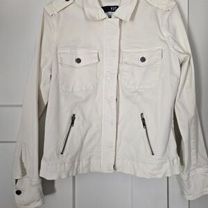 Kut from the Kloth Off-White Utility Jean Jacket